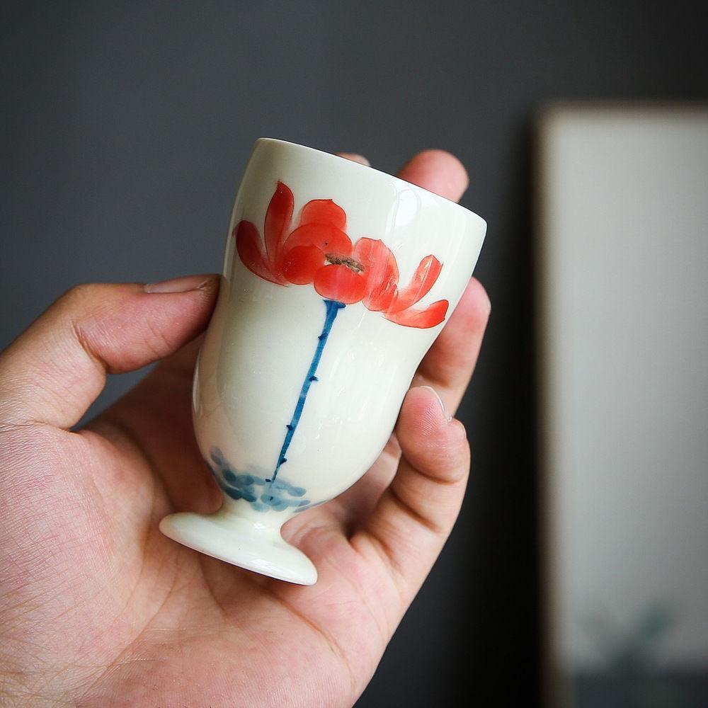 

Подглазурованные керамические чашки для чая, расписанные вручную, чашки из тыквы, дегустационные чашки для чая, персональные чашки большой емкости, чашки для питья чая 5x8cm 75ML