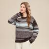 Betu Damen Gestreifter Pullover mit Relaxed Fit