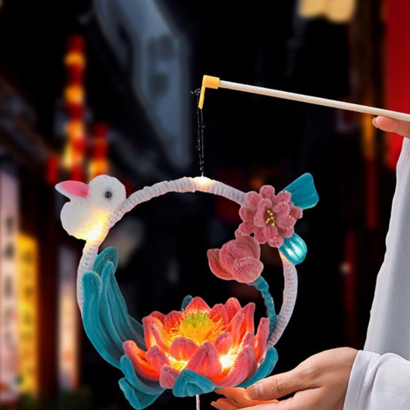 Lovely Rabbit Shape Handmade Twisting Bar Flower Light Fashion Home Accessory for Bedroom Living Room Decoration