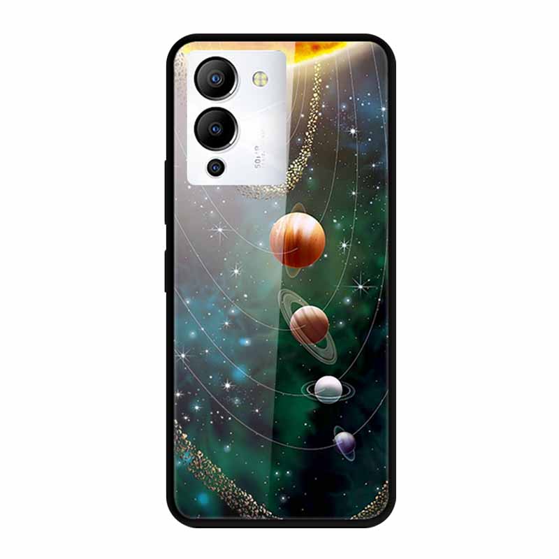 Luxury Shockproof Tempered Glass Back Cover Hard Case For Infinix Note 12 G96 Infinix Note 11pro 11s Protective Cool Phone Cover