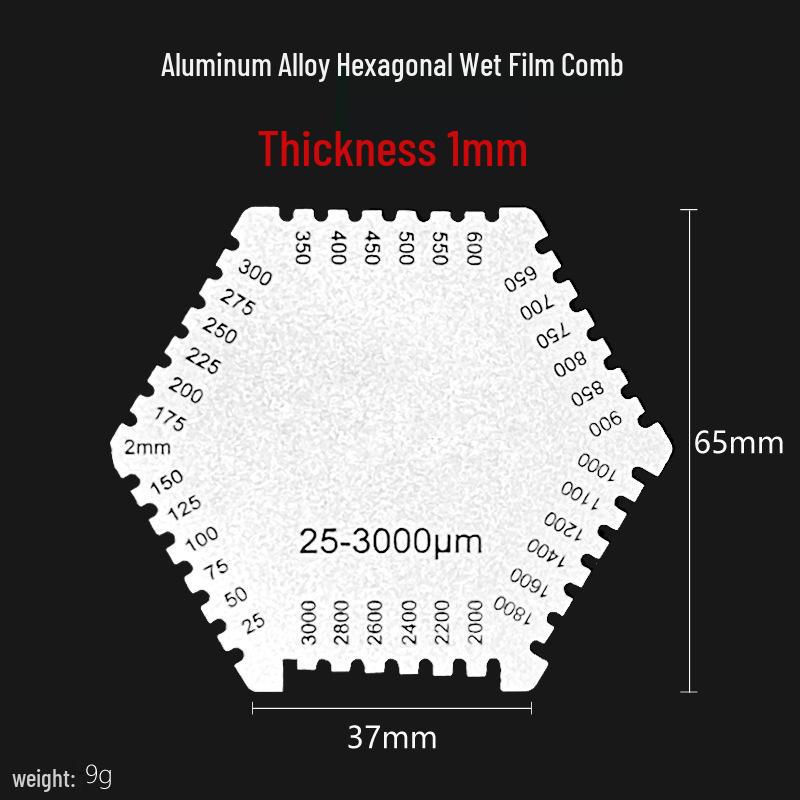 Hexagonal Stainless Steel High-Precision Wet Film Thickness Gauge Comb