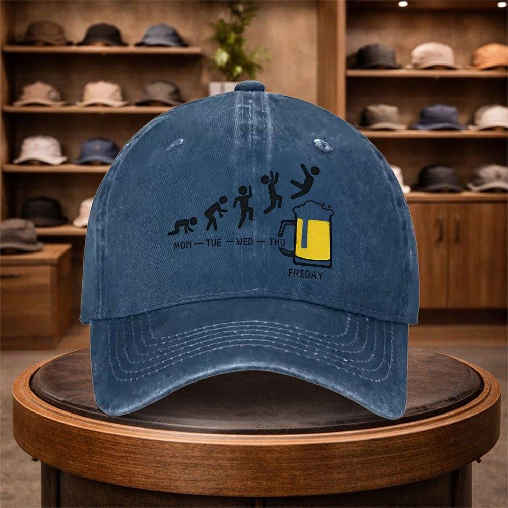 A Baseball Cap Featuring Emotional Changes from Monday To Friday a Casual Duckbill Hat Stylish And Adjustable for Outdoor Use