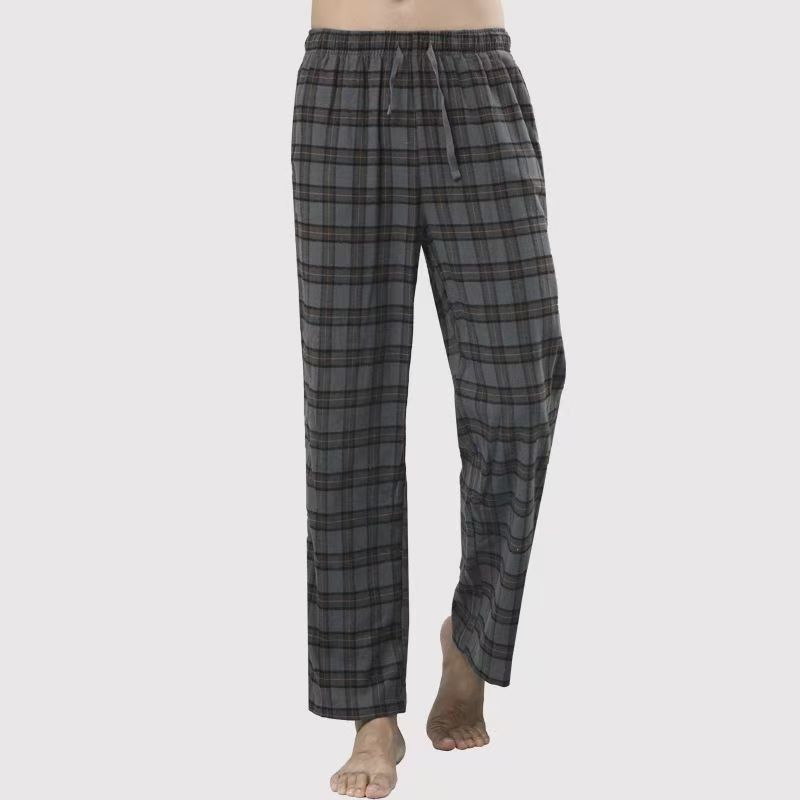 Men's Stylish Summer Pajama Pants, Thin Home Pants, Loose Breathable Air-Conditioned Pants with Elastic Waist