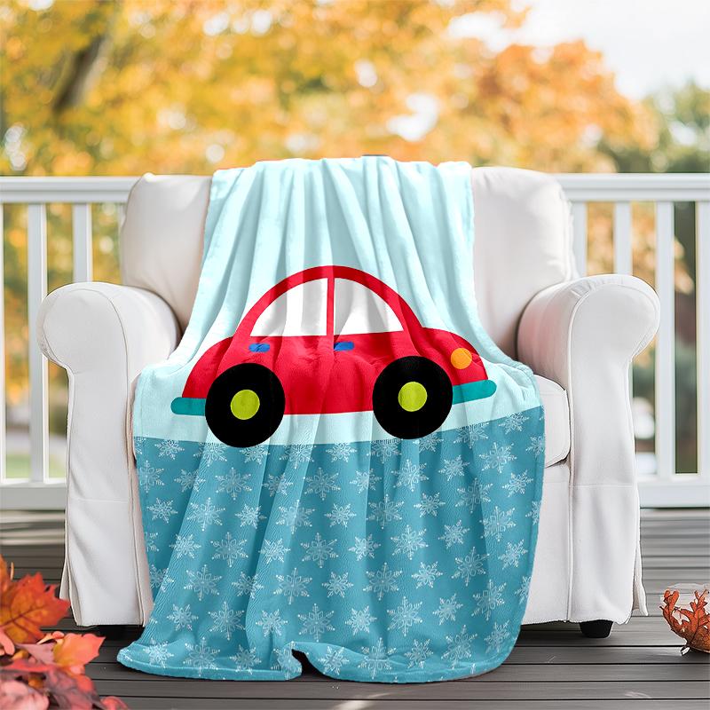 Süße Autos Motiv Decke - Perfekt für Sofa, Bett, Reisen & Außenbereich | Maschinenwaschbar, Gemütlich & Langlebig.