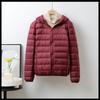 Winter Lightweight Down Jacket Women's Short Hooded Lightweight Thin White Duck Down Plus Size Jacket