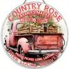 1pc 2d Flat Retro Round Wooden Sign Flower Market Flower Truck, Novel and Interesting Garage Bar Kitchen Home Family Friend Gift Wooden Sign- 20cm