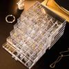 120 Grids Transparent Organizer Box Plastic Jewelry Sorting Box Nail Art Storage Box Bathroom