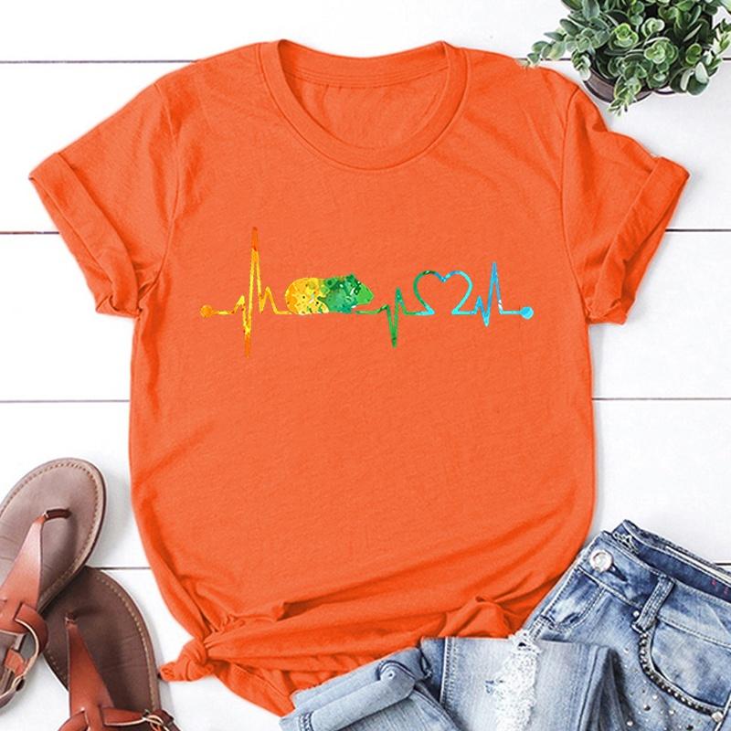 New Guinea Pig Heartbeat Printing T Shirts Fashion Womens Summer Cool Short Sleeve Tops Tee Shirts