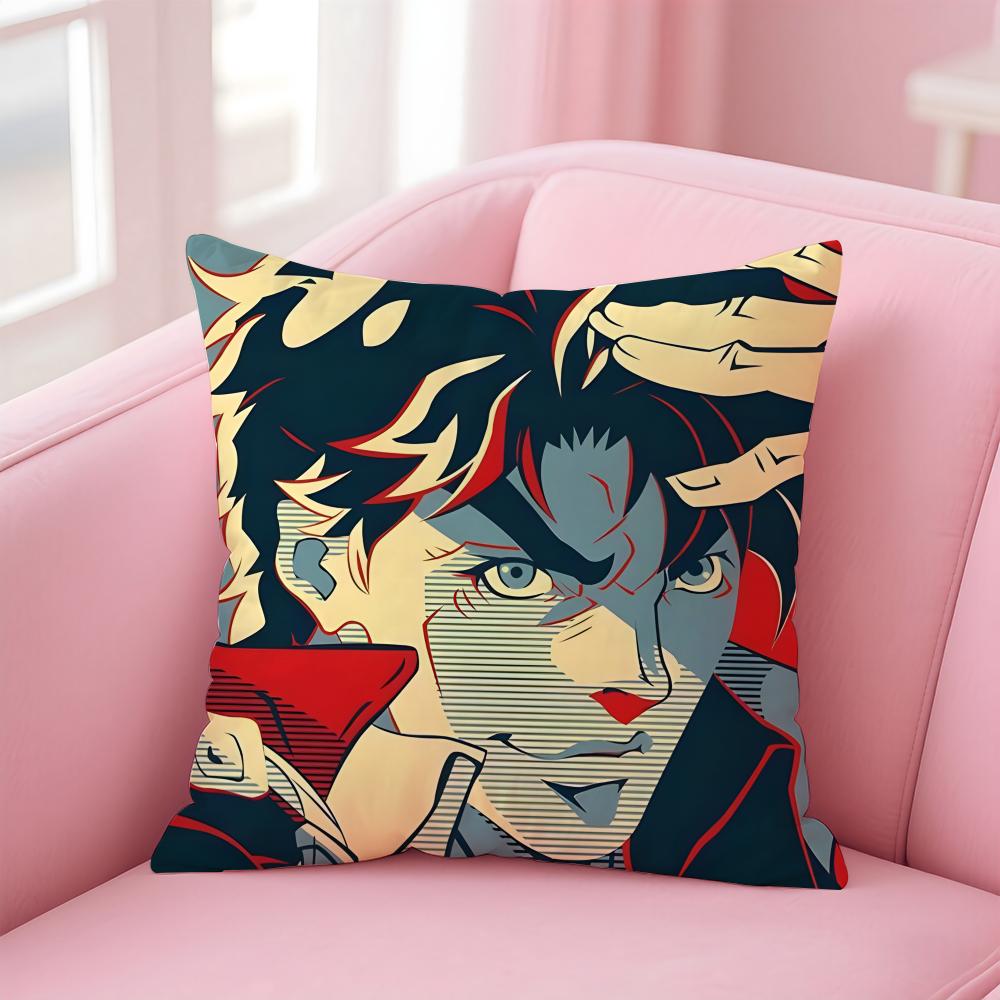 

JJoJos Bizarre Adventure Cushion Cover Pillow Case Soft Friendly Fabric Concealed Zipper 30X30cm
