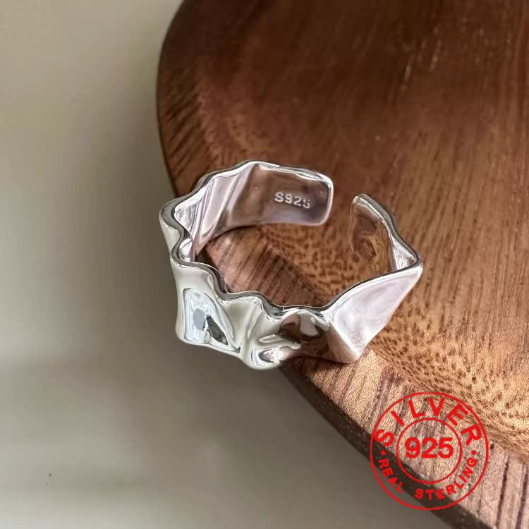 Xiaomi 925 Sterling Silver Simple Ring For Women Fine Jewelry Finger Adjustable Open Vintage Triangle Ring For Party Birthday Gift