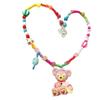 Colorful Cartoon Beaded Choker Necklace for Children Featuring Duffy Bear, ShellieMay, and StellaLou with Painter Hat.