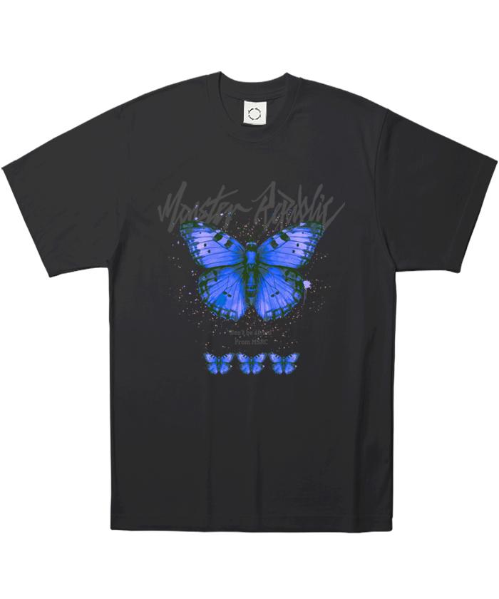 MONSTER REPUBLIC Butterfly Blue T-Shirt Black