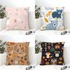 Children'S Cartoon Animal Painting Pillow Case Linen Pillow Case Sofa Home Decor Cushion Cover Cushion Cove