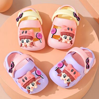 Mädchen Sandalen Kinder Sommer Baby Abnehmbar Indoor Weiche Sohle Kleinkind Rutschfest Cartoon Junge Pack Kopf Hausschuhe