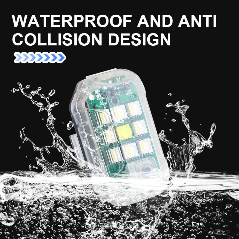 SEAMETAL Lumină stroboscopică universală cu 7 culori pentru motocicletă, scuter, mașină, cu LED-uri de avertizare anti-coliziune, indicator de semnalizare bliț pentru drone