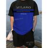 MILANO ITALIA Printed Sport T-shirt+shorts Suit Set Men Male Luxury Tracksuit Outfit  Runing  Tracksuit 2 Piece Set Clothes