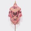 Luxury Flower Lace Hollow Scarf Butterfly Print Tassel Triangle Shawl Wraps Polyester Mesh Scarves Bridal