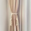 Cotton and linen handmade curtain straps hand woven leaf curtain straps accessories Bohemian style tassels window shade buckles