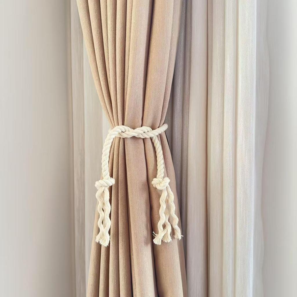 Cotton and linen handmade curtain straps hand woven leaf curtain straps accessories Bohemian style tassels window shade buckles