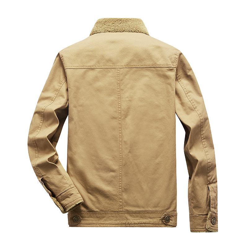 New Winter Men's Jacket with Velvet and Thickening for Cold Protection and Warmth, Casual Washed Men's Clothing