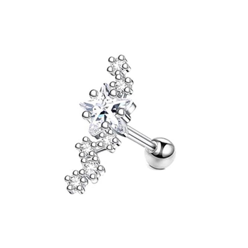 14K Gold Plated 16G Stainless Steel Ear Cartilage Studs - European & American Style Copper Earrings