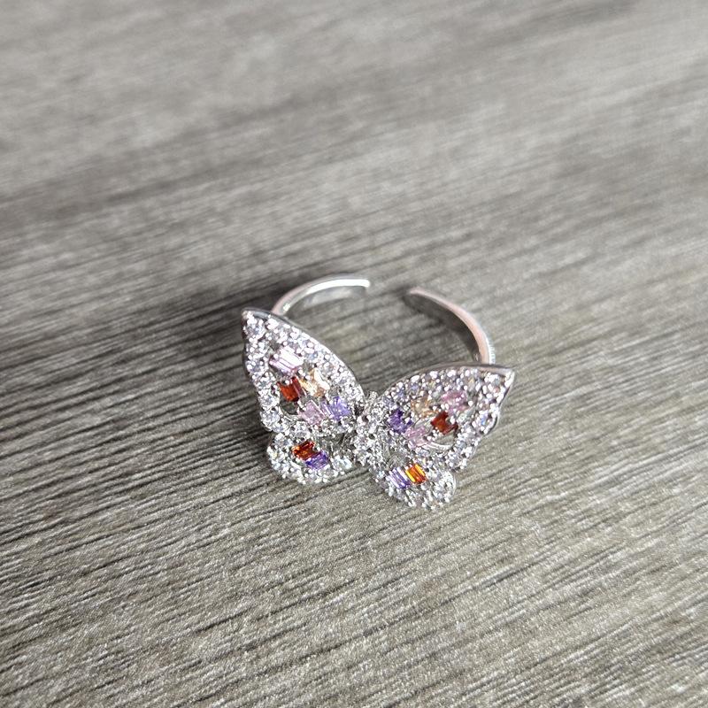 

Кольцо-бабочка с ажурным дизайном для женщин, регулируемое, женственное, универсальное кольцо Opening Adjustable разноцветный