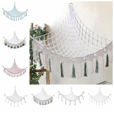 White Stuffed Animals Hammock Net Macrame Large Capacity Stuffy Collection Toy Holder Easy To Install Multipurpose