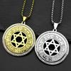 Hebrew Star of David Rhinestones Pendant Necklace for Women Men Stainless Steel Gold Color Je Prayer Male Chain Jewelry