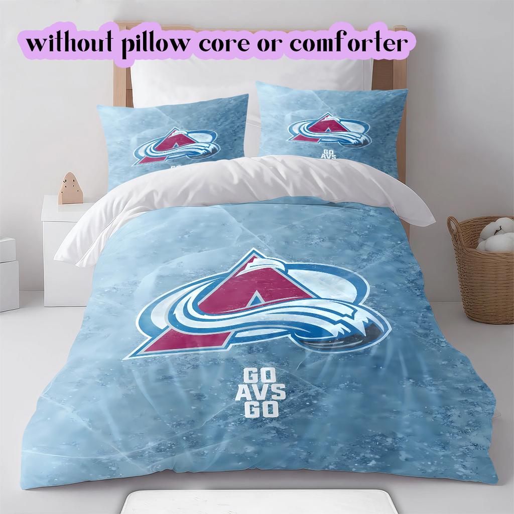 Set Copripiumino Trapuntato con Motivo Logo Hockey su Ghiaccio Federa Decorazione per la Casa Regalo di Compleanno (1* copripiumino + 2* federe, senza imbottitura)