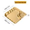 Goldene quadratische unterteilte Snackplatte