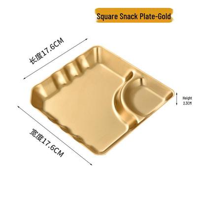 Golden Square Partitioned Snack Plate