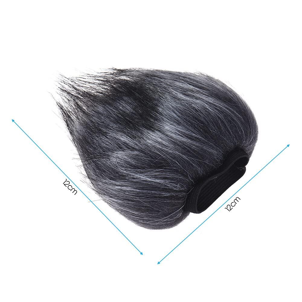 EY-M23 Faux Fur Wind Screen 12cm X 12cm for Zoom H1 H2N H4N Pro H6 D50 D100 Recorders Gray White