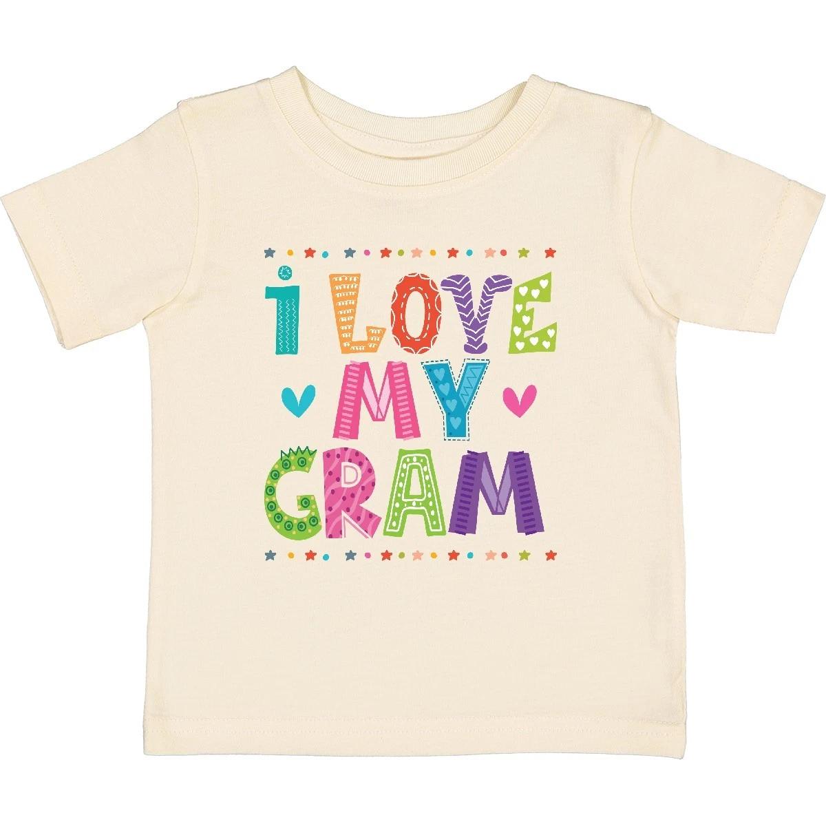 Inktastic I Love My Gram For Grandkids Baby T-Shirt Grandchild Childs Girl Cute 130