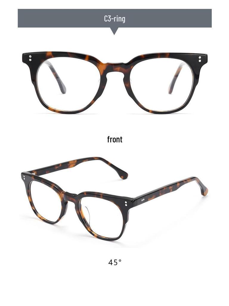 JQ1004 Tortoiseshell Retro Acetate Unisex Prescription Glasses Frame - High-End Design
