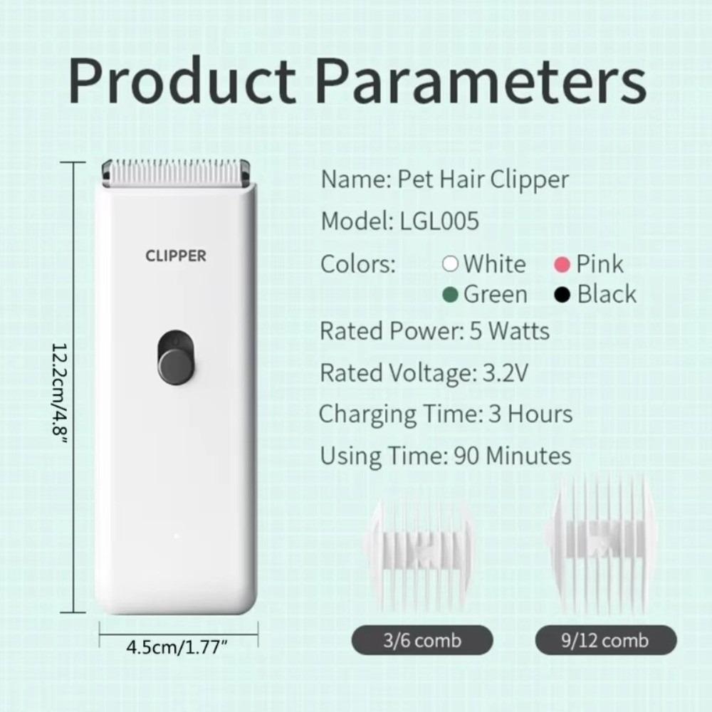 Professional Dog Hair Clipper Low Noise Pet Electric Clipper Pet Hair Trimmer For Cats and Dogs