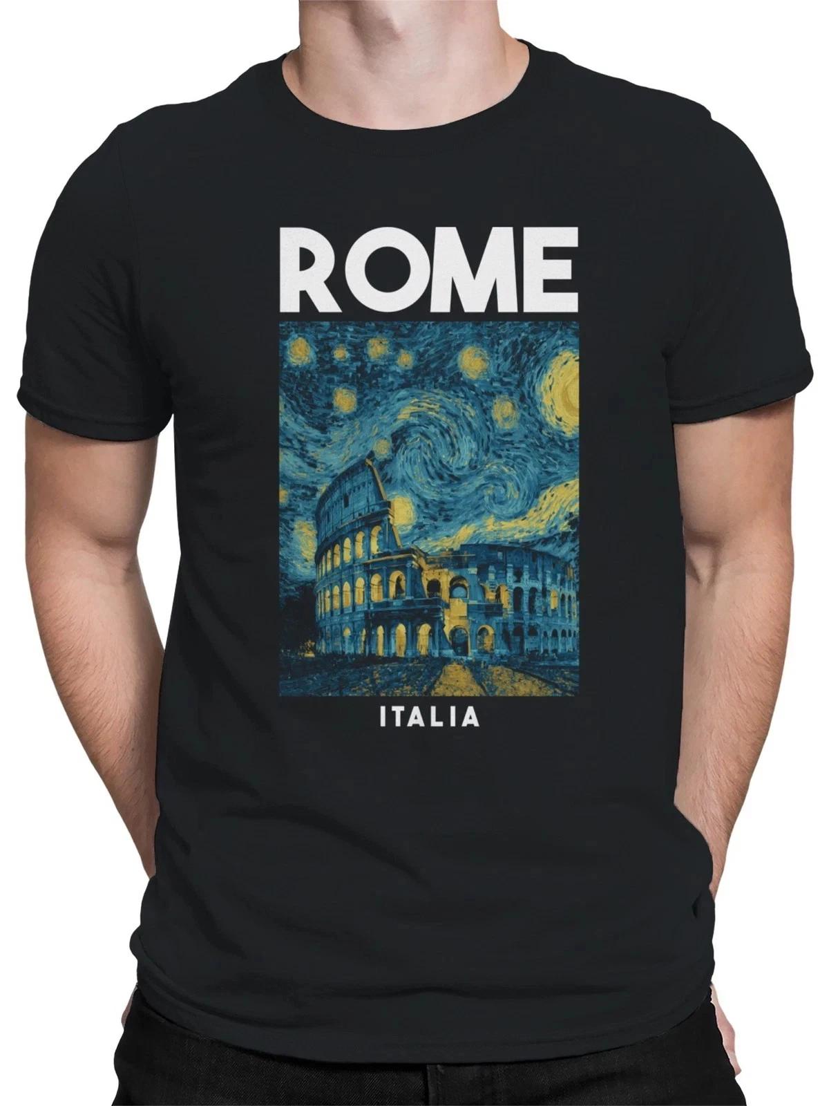 Rome Starry Night Colosseum Art Men s T shirt XL
