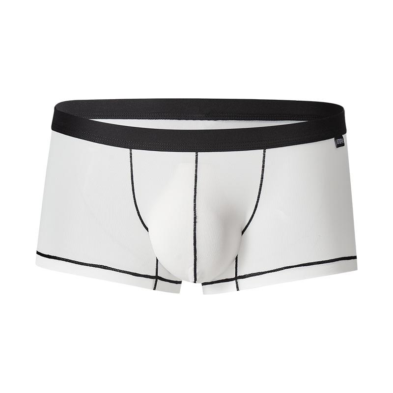 GTOPX Men's Single-Layer U-Convex Ice Silk Semi-Transparent Boxer Briefs