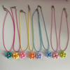 Cute Flower Necklace Colorful Pendant Necklace Romance Neck Jewelry Acrylic Material Gift for Girls and Youthful Women