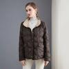 Winter new double-sided fashion pressed glue light down jacket women's short white duck down light warm jacket