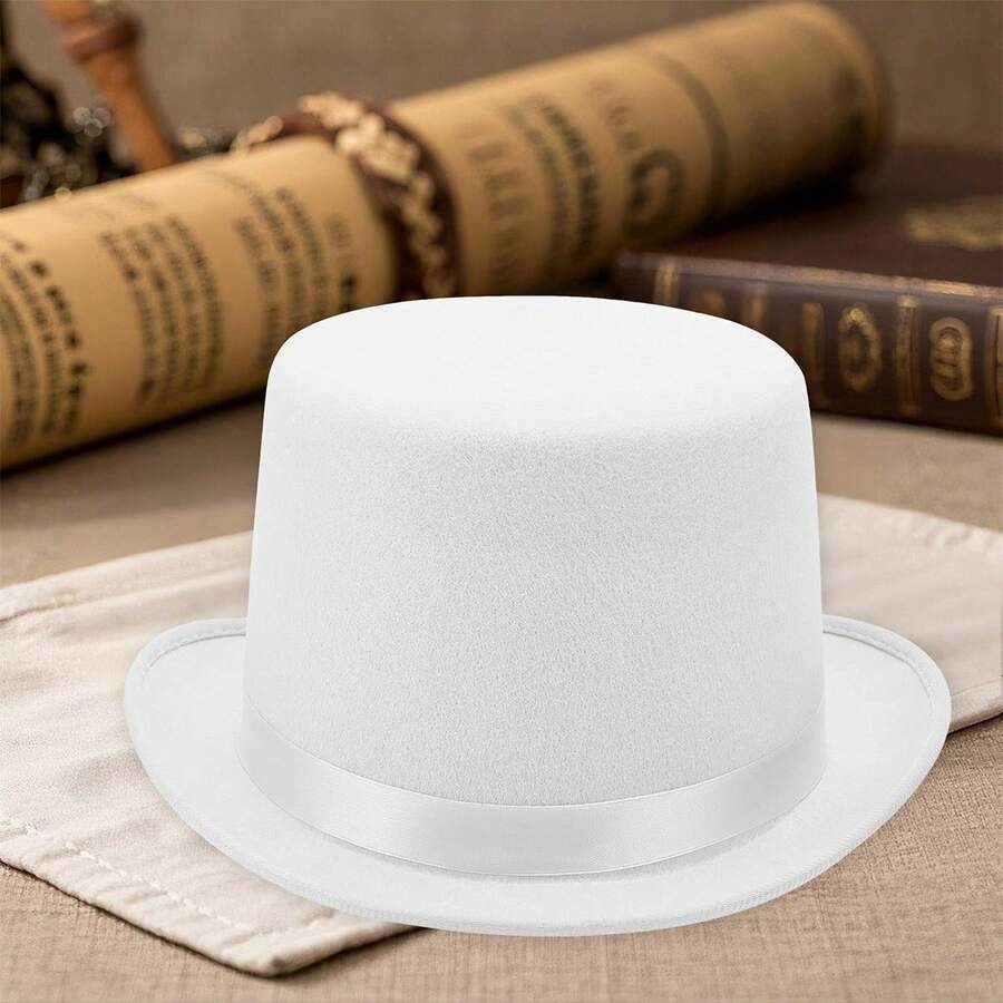 Classic White Top Hat For Adults Costume Magician Party Formal Wear