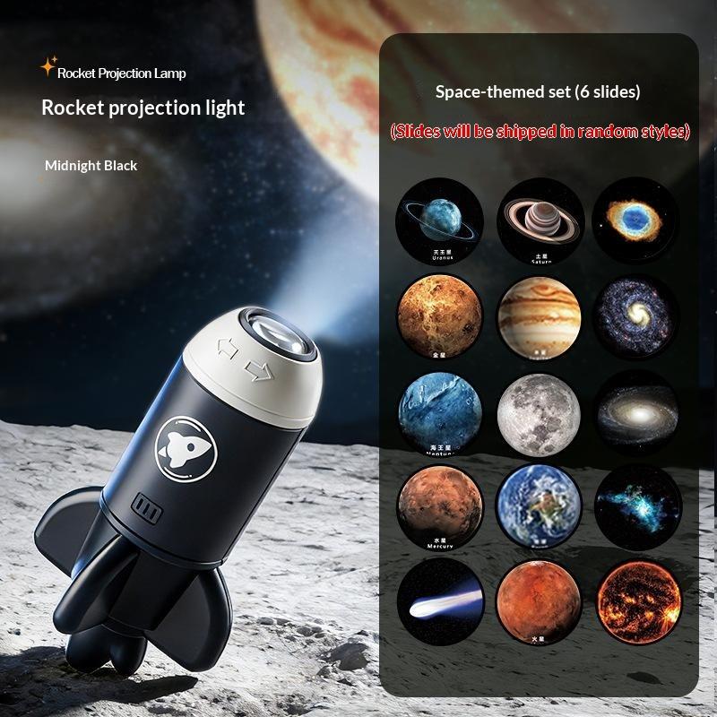 2 in 1 Rocket Galaxy Star Projector Adjustable Focus Ambient Projection Light for Bedroom Home Party Decoration