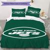 New York Jets Muster Bettwäsche Steppdecken-Set Bettbezug Kissenbezug Heimdekoration Geburtstagsgeschenk (1*Bettbezug + 2*Kissenbezug ohne Füllung)
