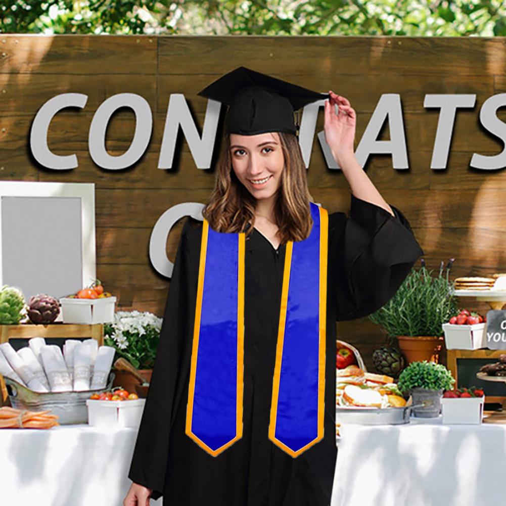 Graduation Accessory 72-inch Long Satin Graduation Ribbon Smooth Border Design for Parties Celebrations