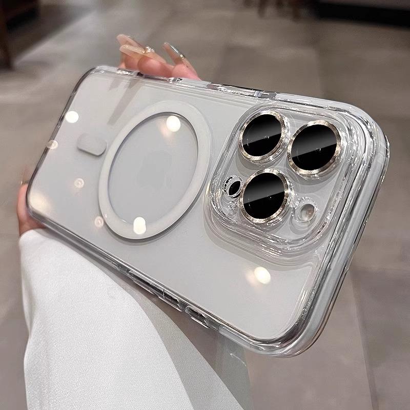 Applicable to iPhone11promax high-transparency anti-yellow transparent magnetic mobile phone case Apple 11 lens all-inclusive protective case