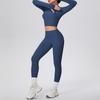 Damen Wolkenartiges Yoga-Anzug-Set: Crop Top & High-Waist Leggings - Schnelltrocknend, Outdoor Laufen & Fitnessbekleidung Zweiteilig