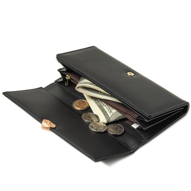Women's Light Luxury Minimalist Style Clutch, Long Wallet, Card Holder, Leather Clip, Coin Purse
