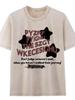 Women's Retro Washed Distressed Cotton Short-Sleeve T-shirt, Summer Style, Loose Fit with Graphic Print