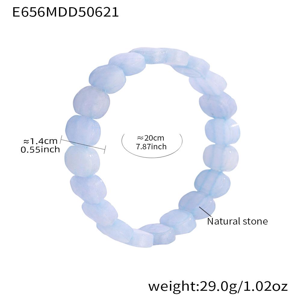 Qiong Yao Dopamine Color Natural Stone Handmade Beaded Elastic Bracelet - High Texture, Fresh, Versatile