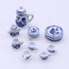 Ceramic Mini Tea Set Dollhouse Porcelain Tea Cup Playset Dollhouse Play Toy For Kids Miniature Food Dishes Cups  Plates Gift