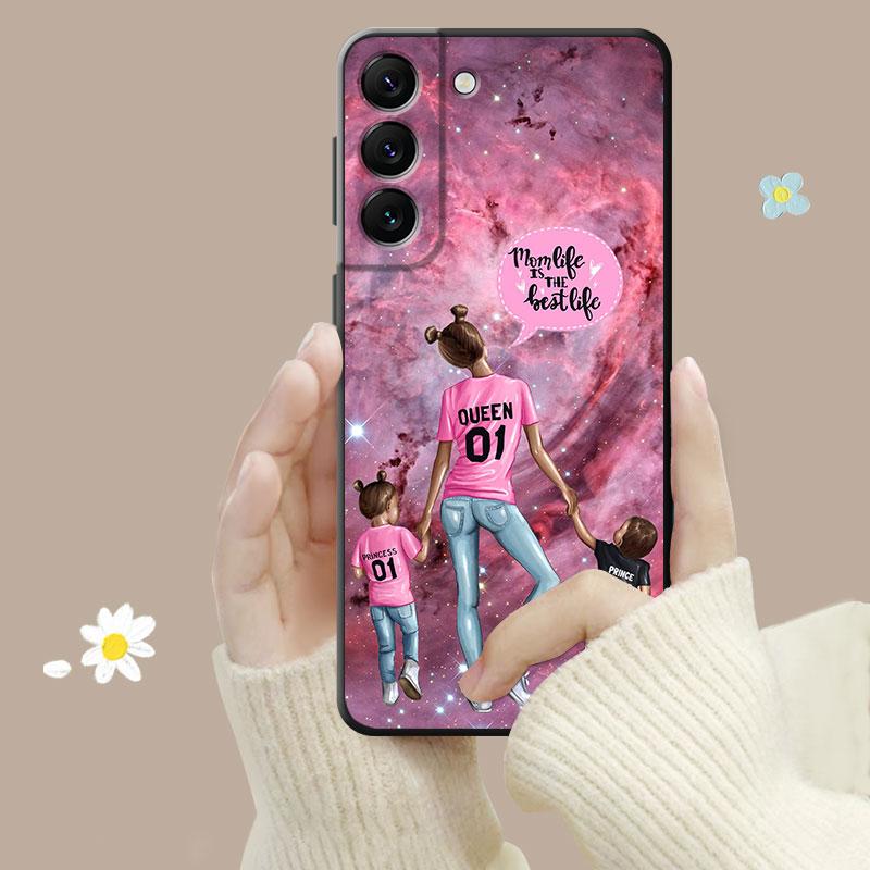 Shell For Samsung Galaxy S23 S22 S21 S20 Fe Ultra S10 S9 S8 Plus Note 20ultra 10plus Case Cover Mom Princess Baby Girl Woman